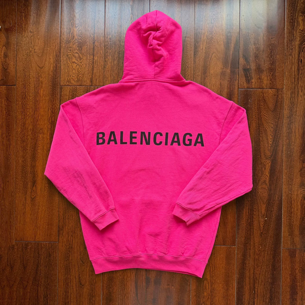 Balenciaga Logo Pink Hoodie