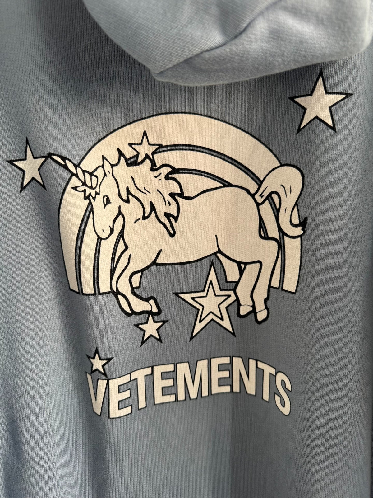 Vetements Blue Unicorn Hoodie