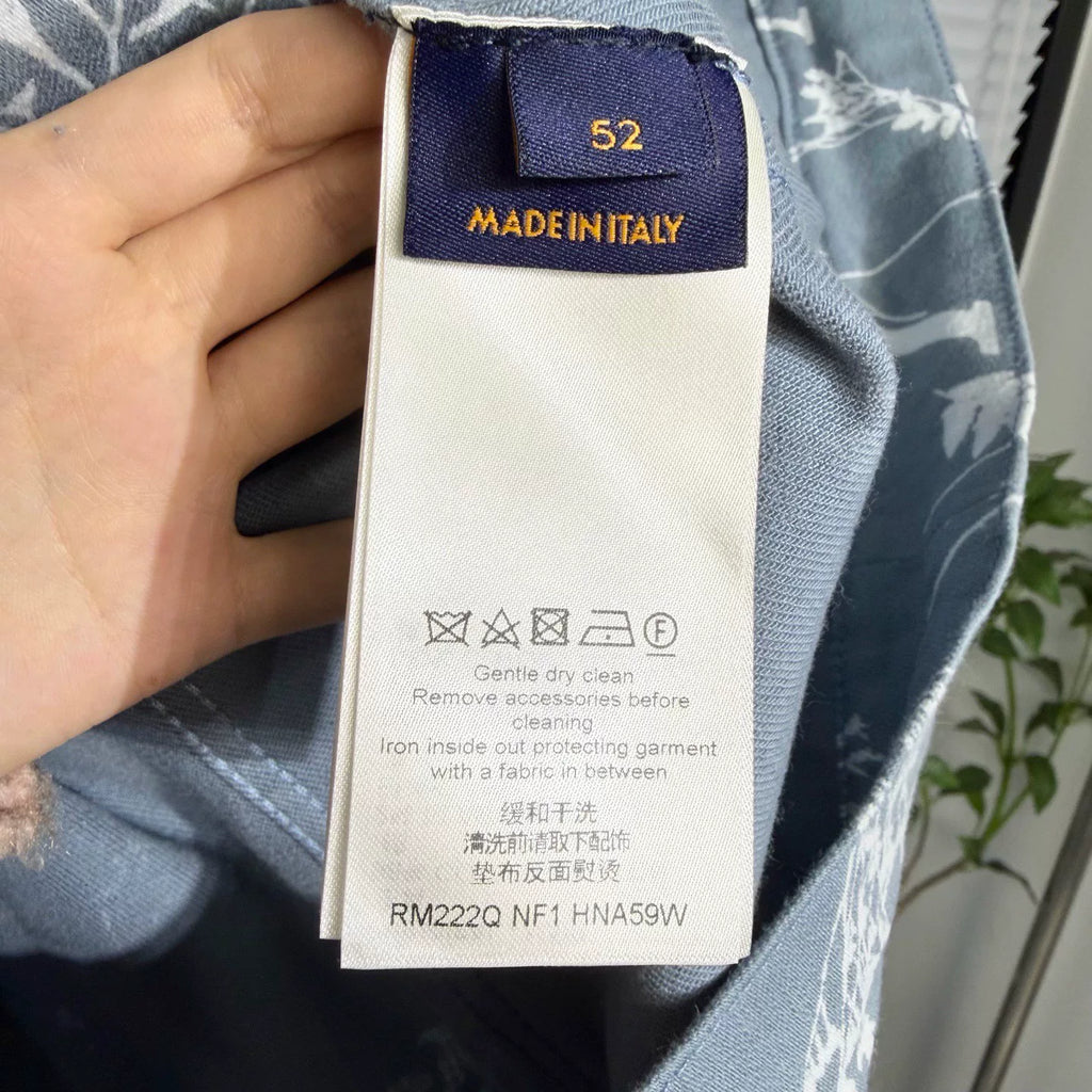 Louis Vuitton 2023 All-Over Print Cotton Single-Breasted Blue Jacket
