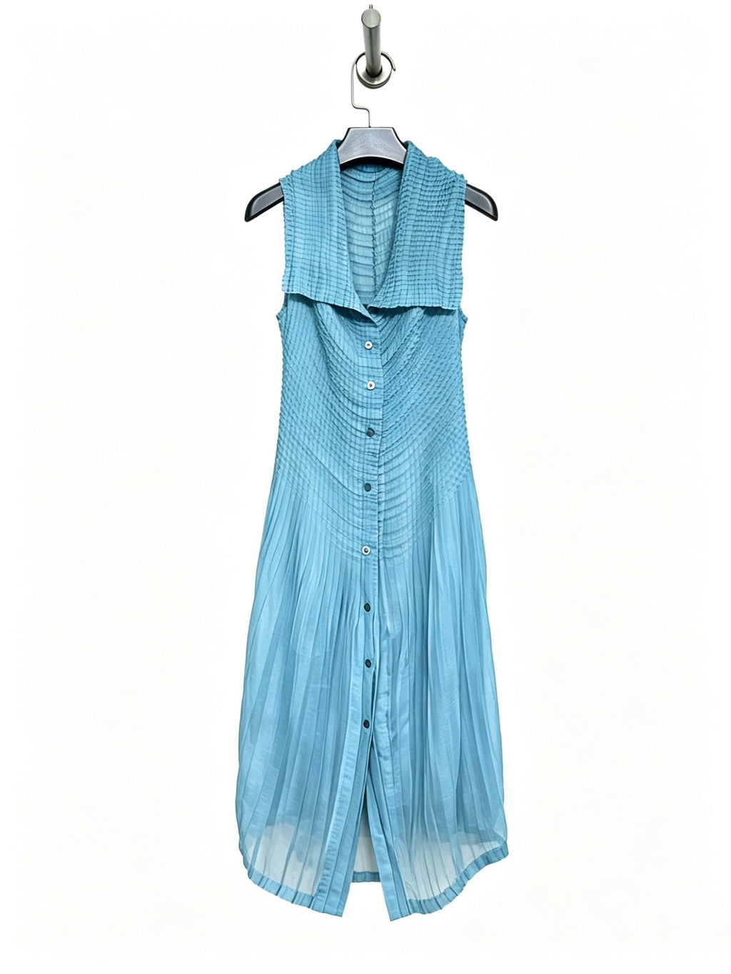 Issey Miyake Pleated Blue Dress