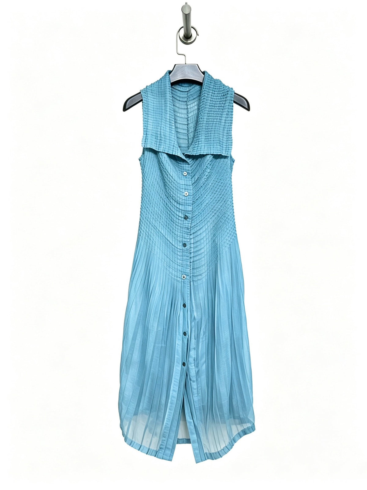 Issey Miyake Pleated Blue Dress