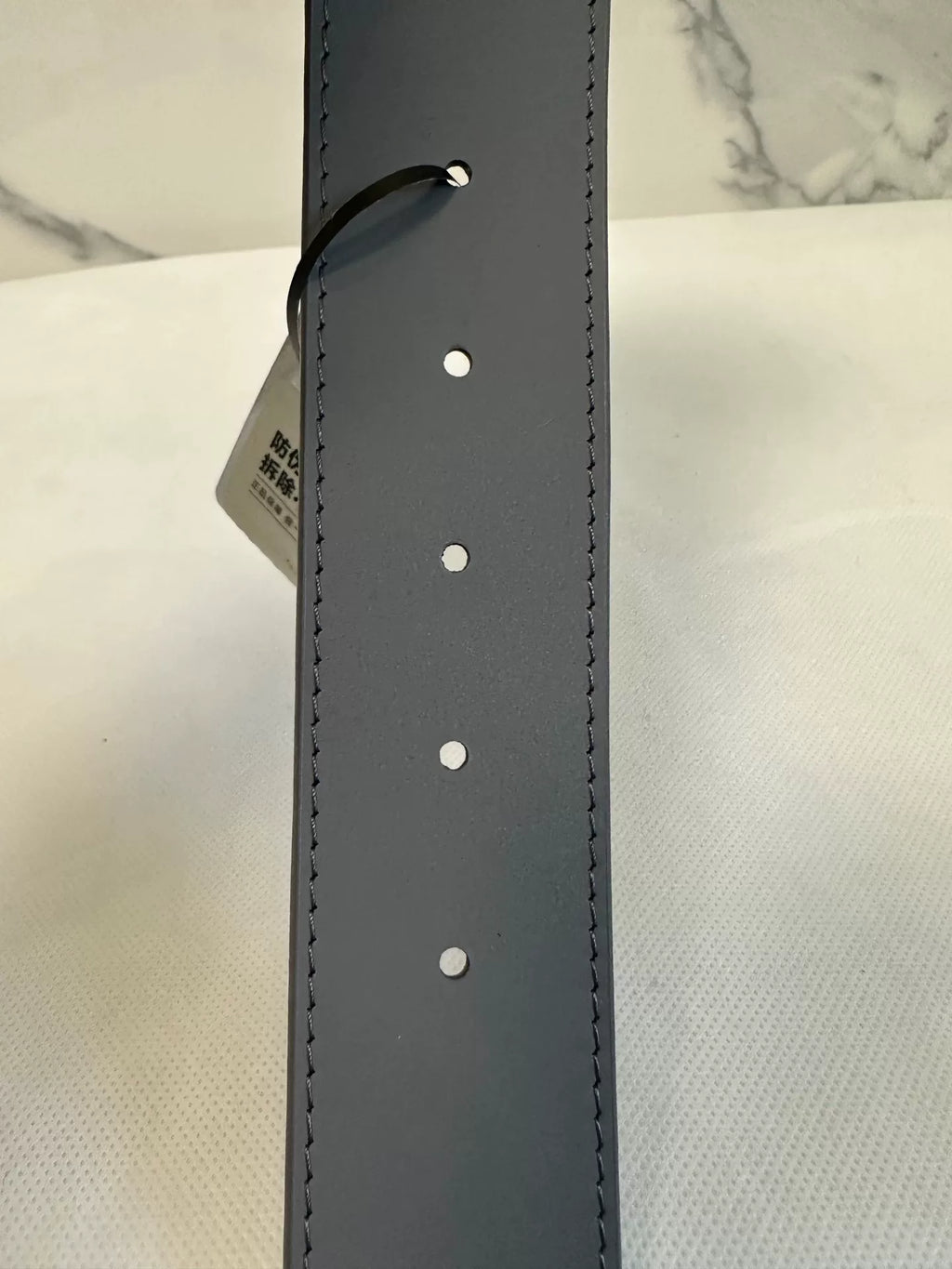 Louis Vuitton Grey Embossed Leather Belt