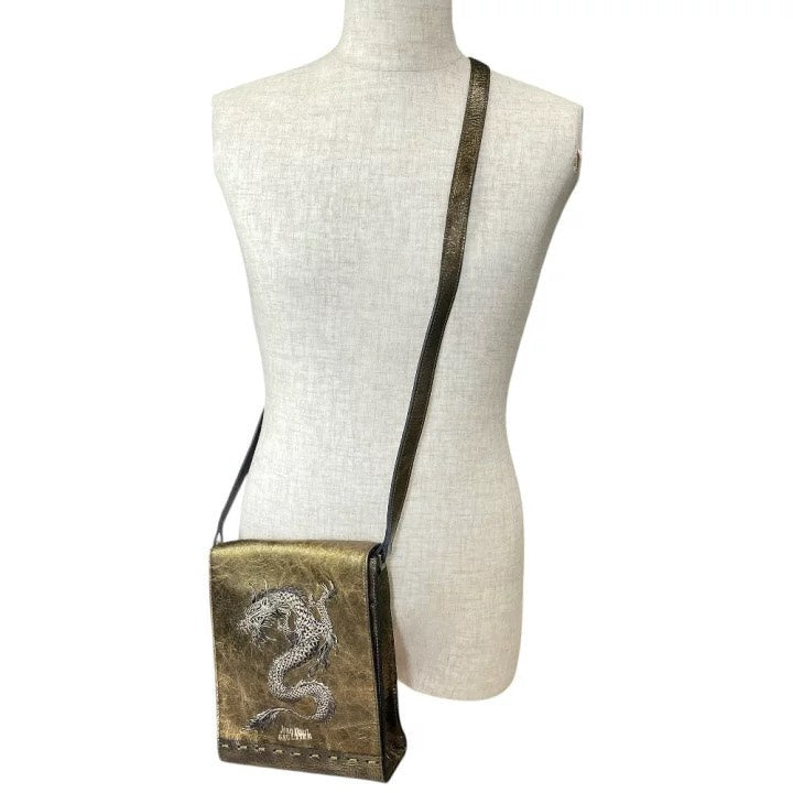 Jean Paul Gaultier Dragon Pattern Leather Crossbody Bag