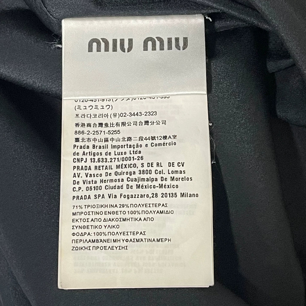 Miumiu Black Scale Pearl-Button Dress