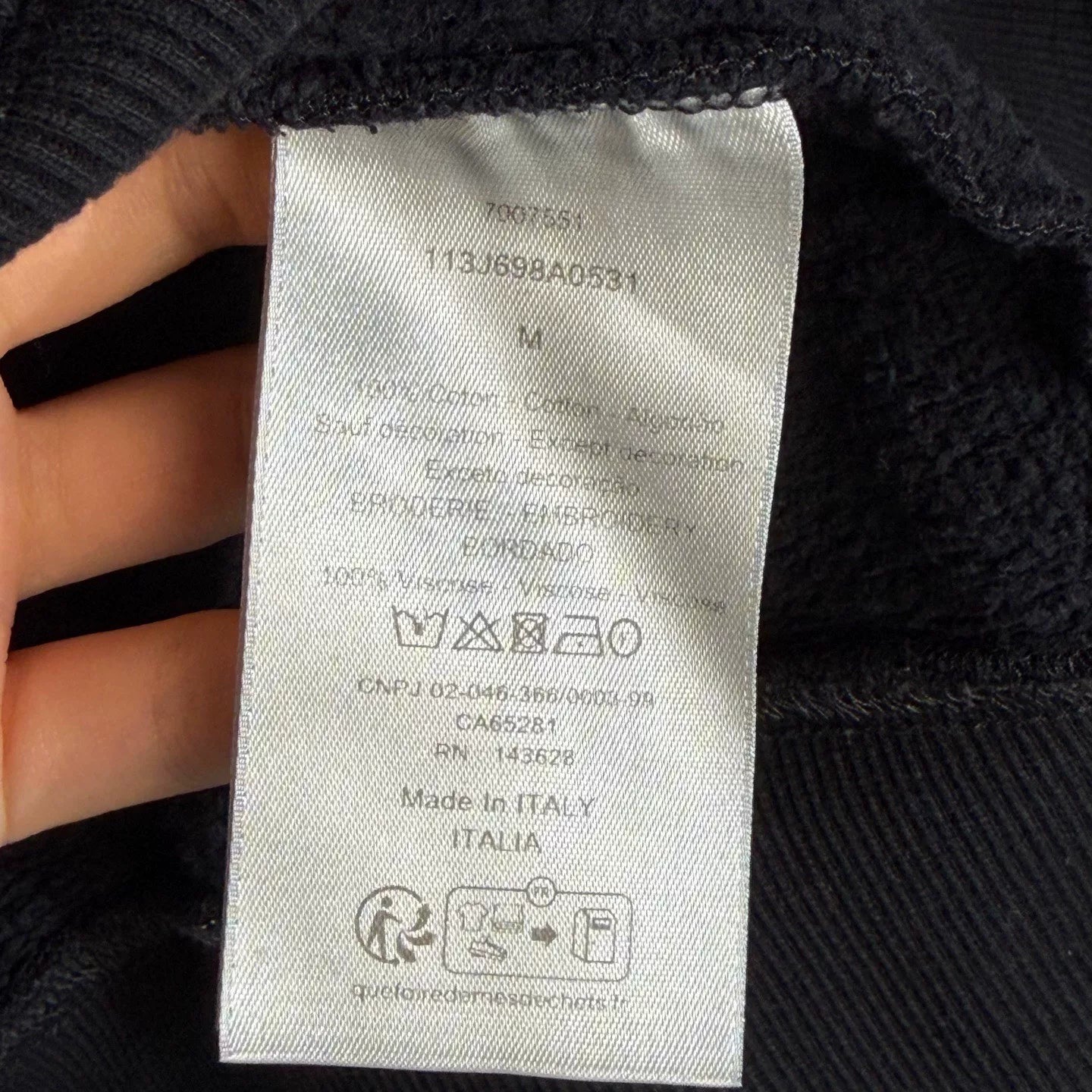 Dior Hooded Essentials CD Embroidered Logo Cotton Black Hoodie