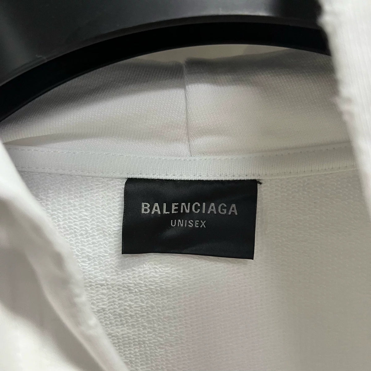 Balenciaga White Logo Print Hooded Sweater