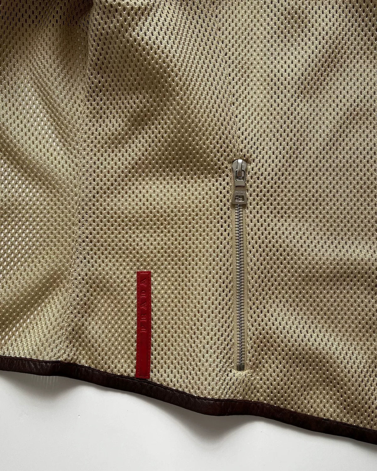 Prada 2000s Leather Panel Nylon Zip-Up Jacket