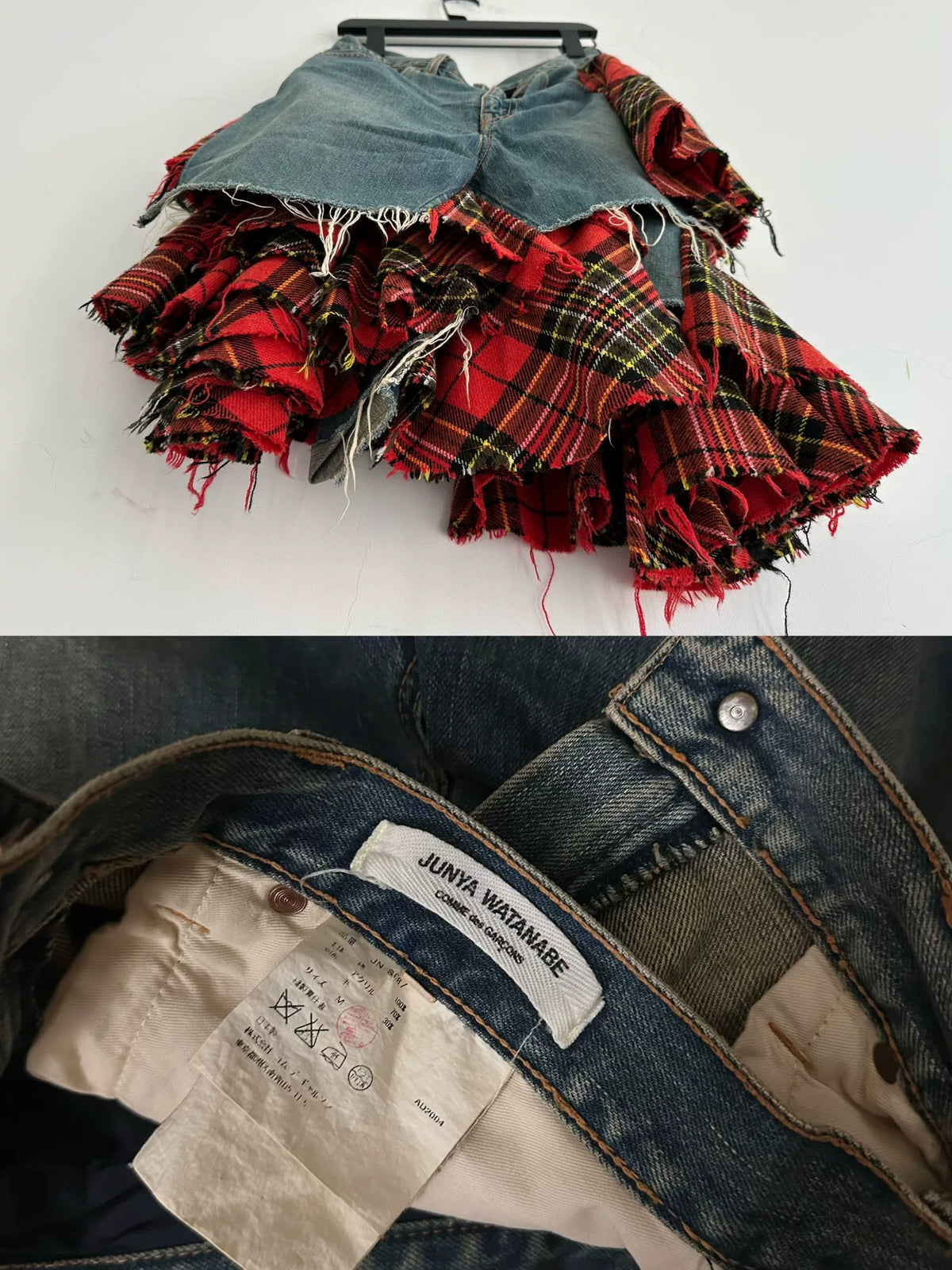 Junya Watanabe 2004 Midi Runway Plaid Skirt
