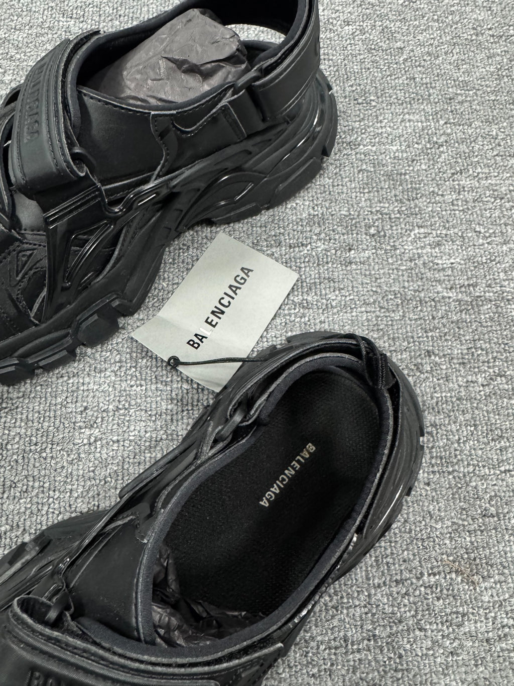 Balenciaga Track Black Sandals