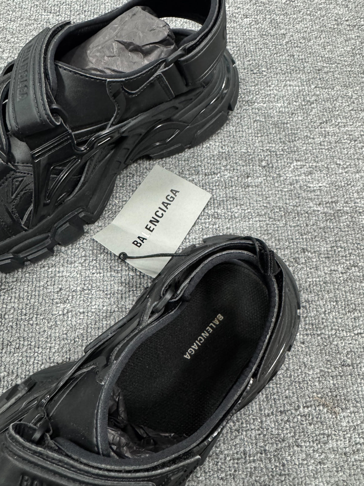 Balenciaga Track Black Sandals