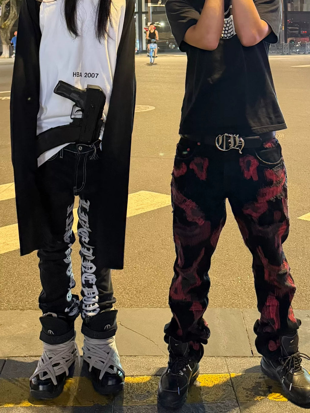 Vlone Og Black White Old English Runway Denim Sanskrit SS18 Jeans