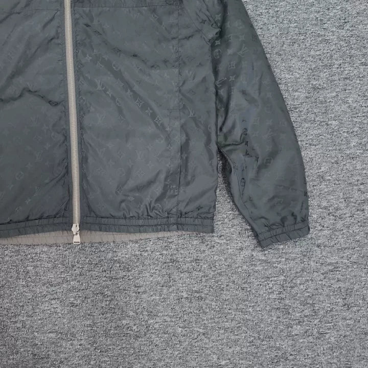 Louis Vuitton LV monogram tonal print stand-up collar shell jacket