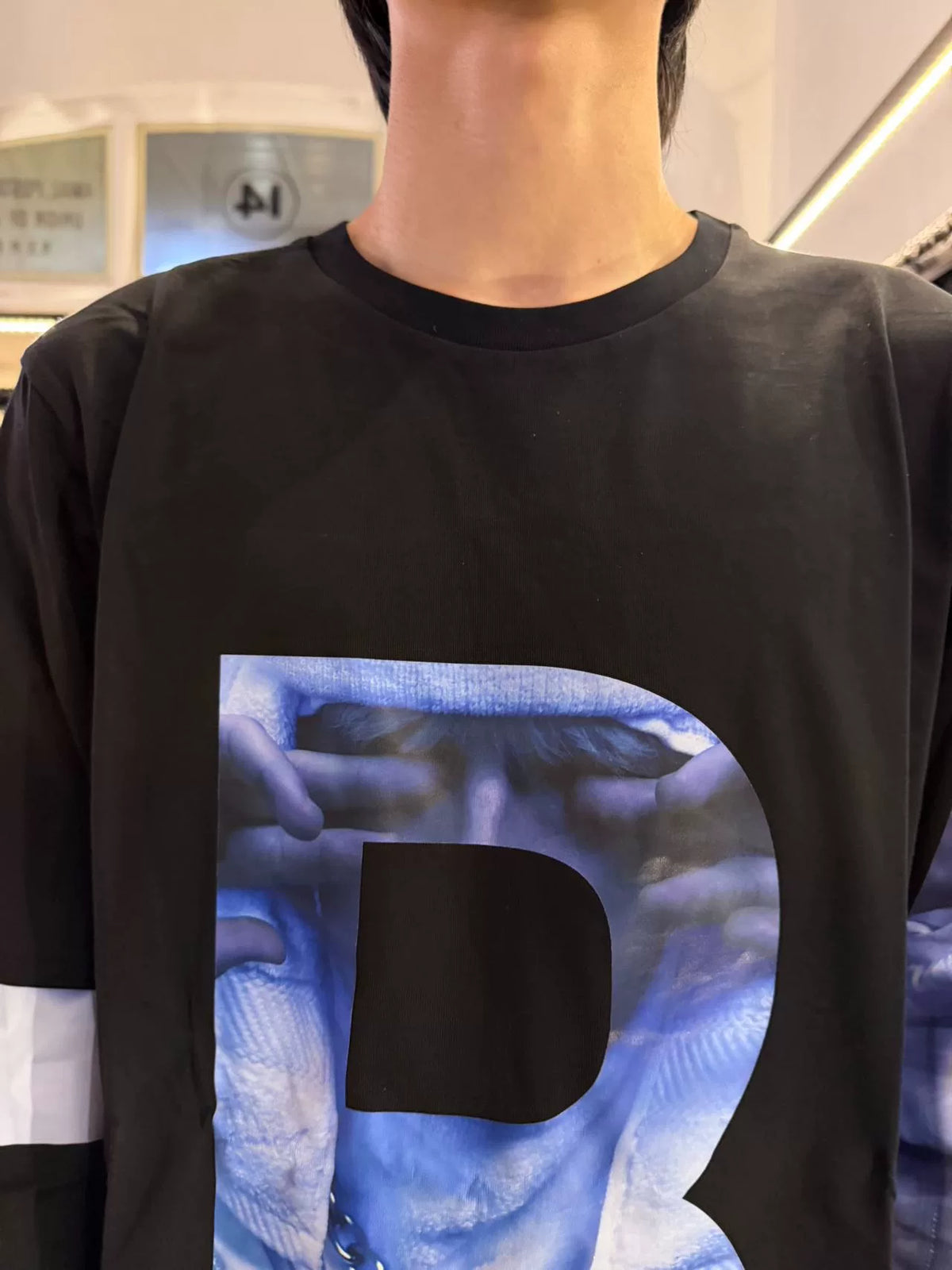 HBA Hood By Air FW15 Black Seven Wonders Long Sleeve Cotton Tee