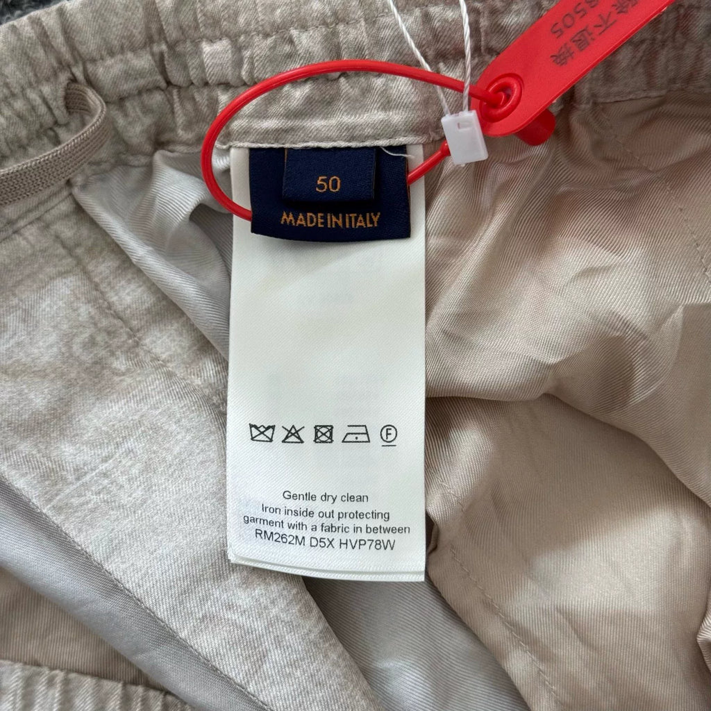 Louis Vuitton White All-Over Logo Print Drawstring Shorts