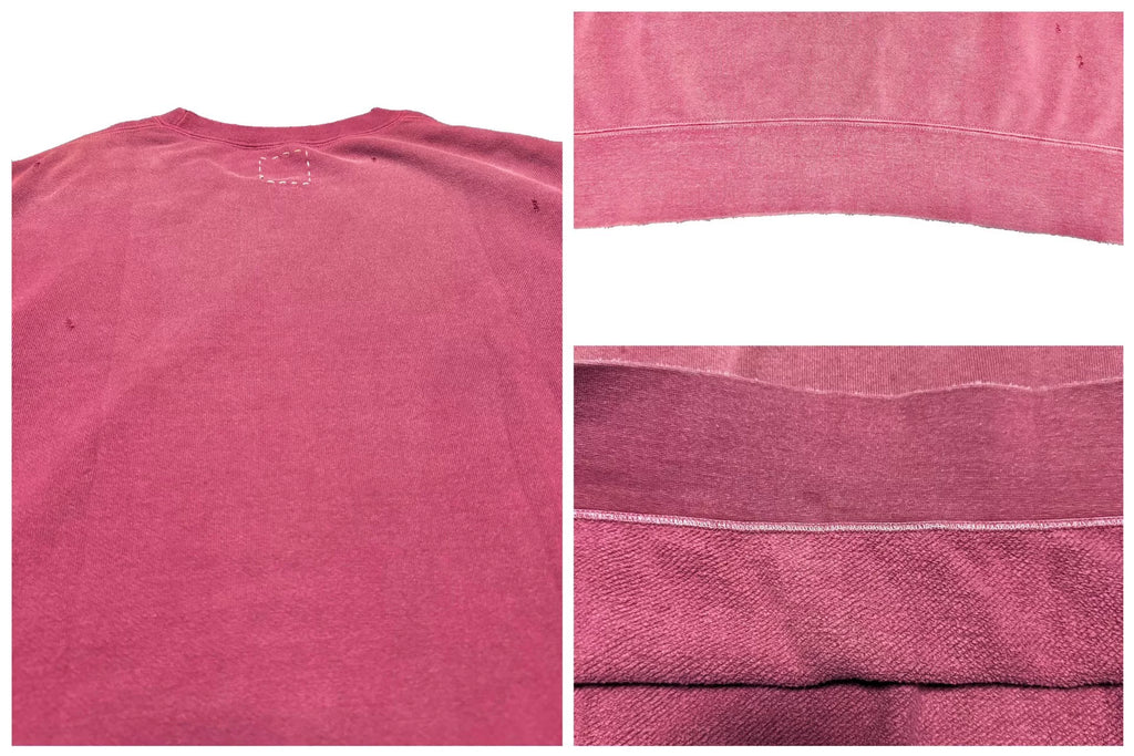 Visvim 21AW Jumbo Sweat 3/4 Sleeve Crash Red Cotton Sweatshirt