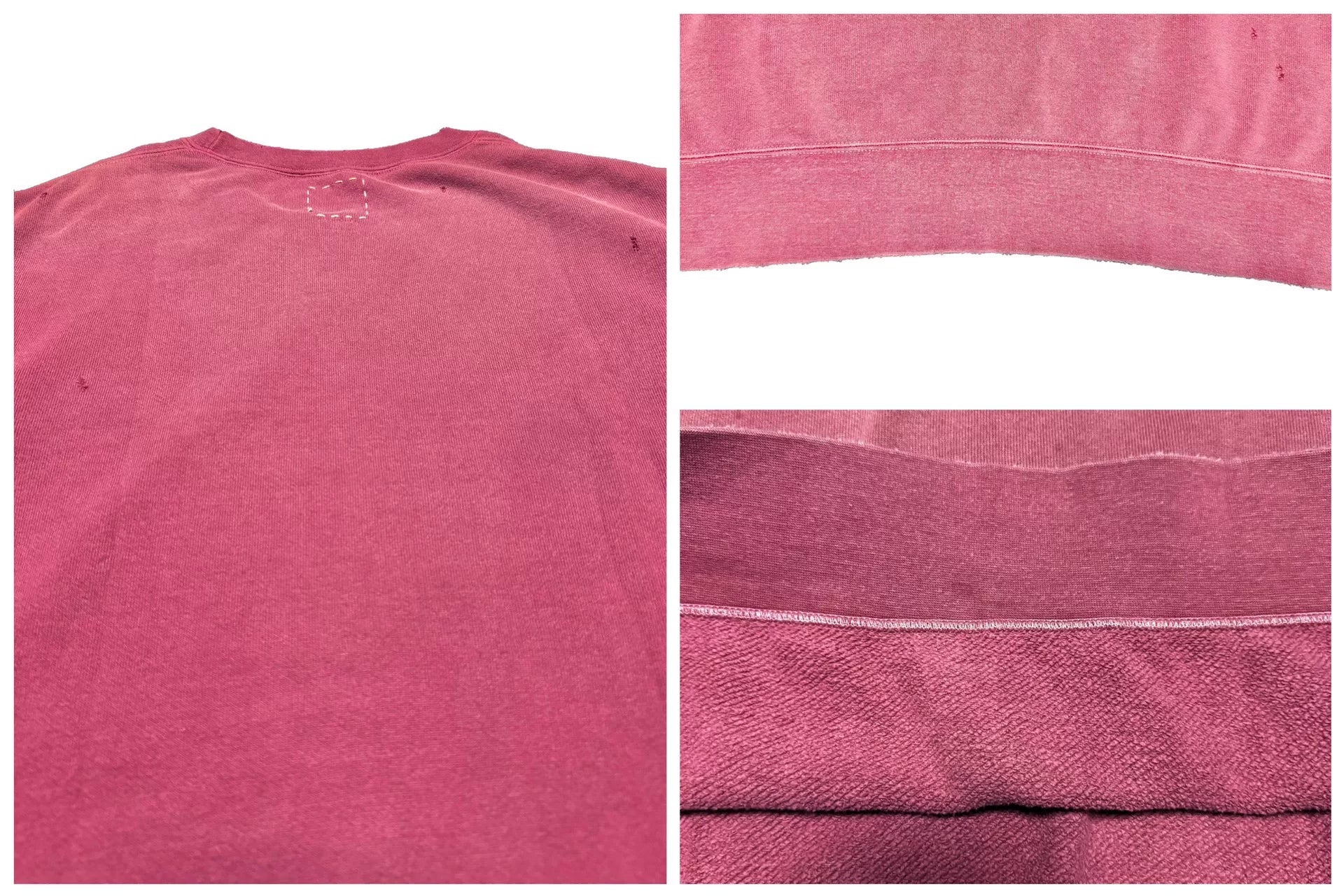 Visvim 21AW Jumbo Sweat 3/4 Sleeve Crash Red Cotton Sweatshirt
