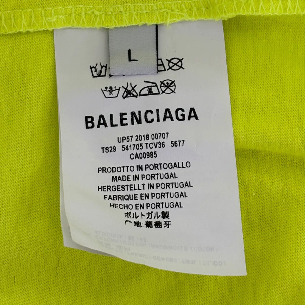 Balenciaga Fluorescent Yellow Short Sleeve Top