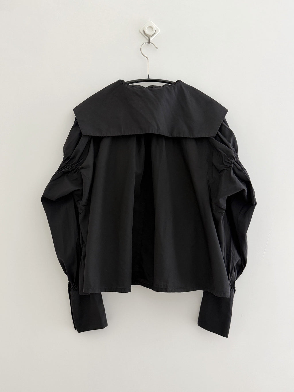 Comme Des Garcons Black Pleated Collar Lapel Shirt - Devines