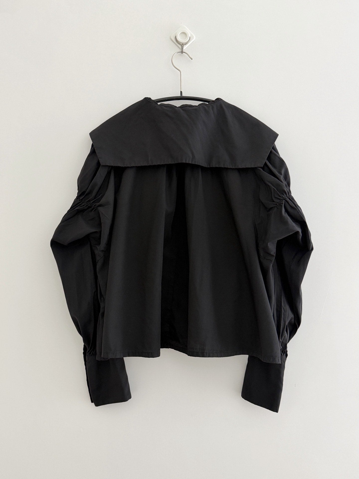 Comme Des Garcons Black Pleated Collar Lapel Shirt - Devines