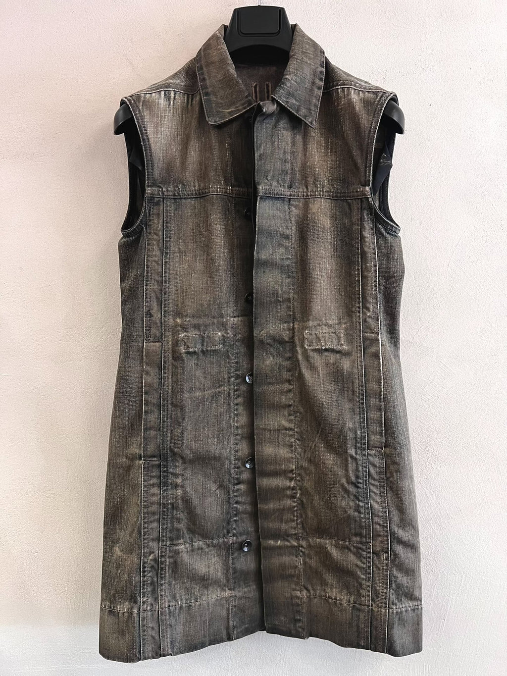 Rick Owens Distressed Denim Vest
