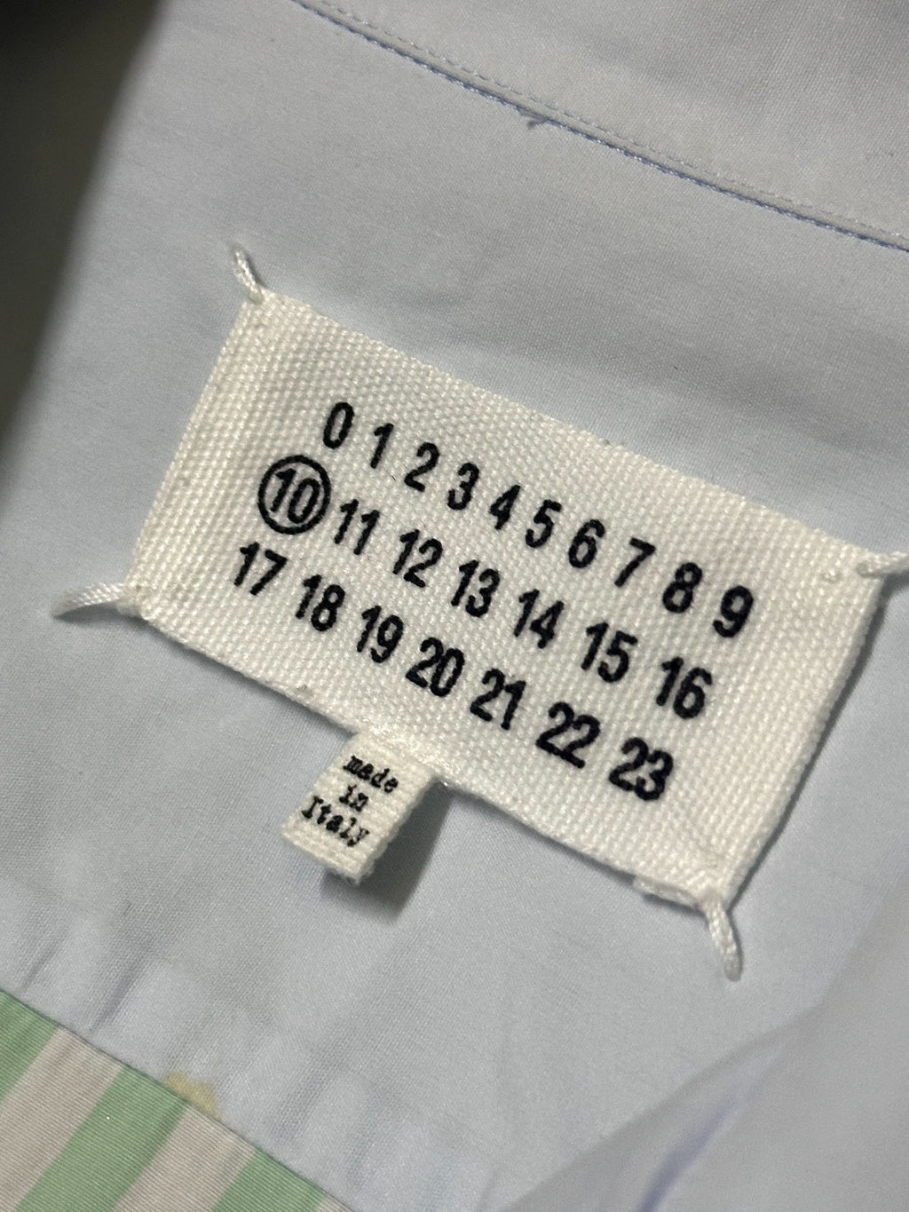 Maison Margiela Cuban Collar Striped Shirt