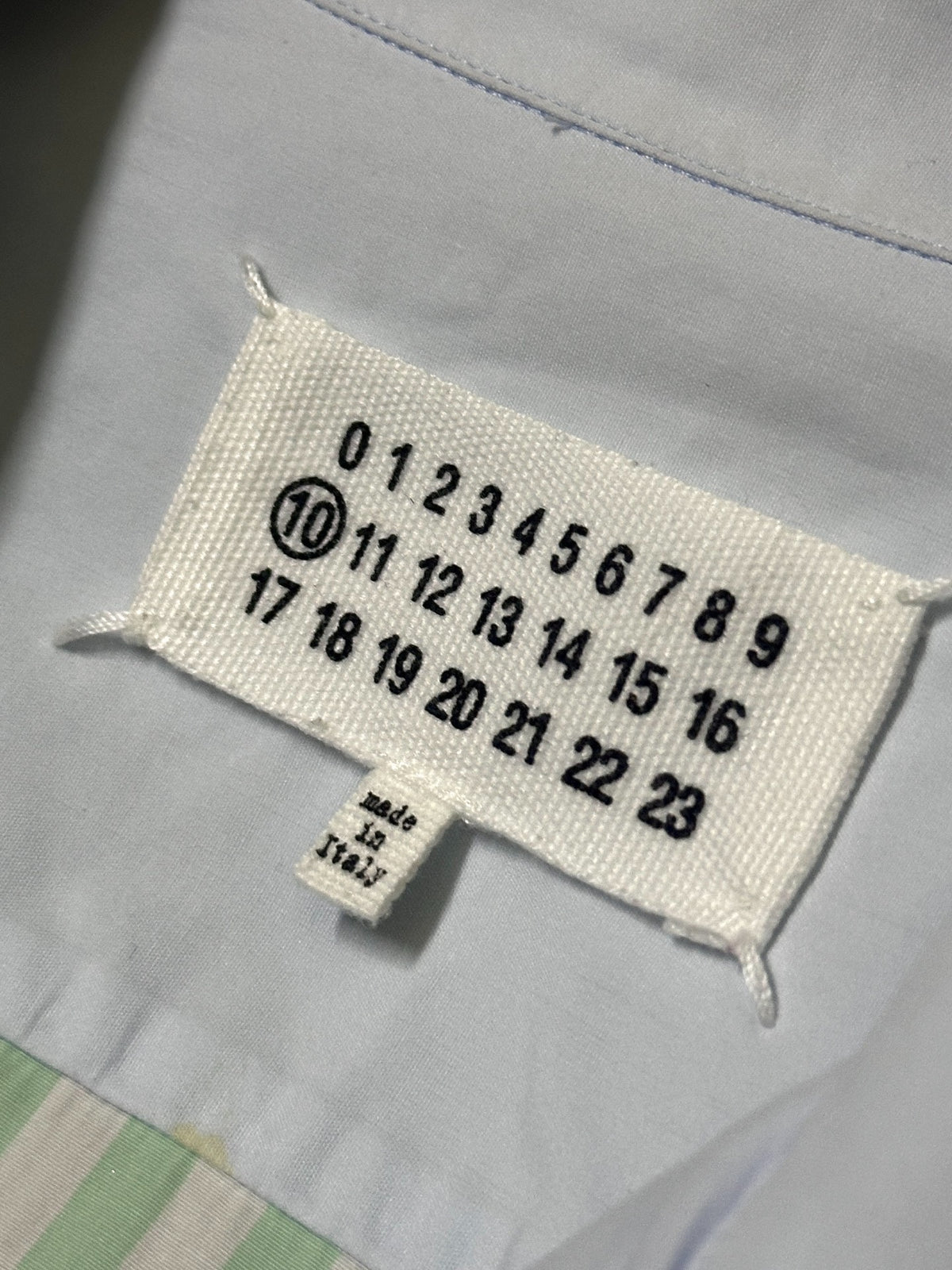 Maison Margiela Cuban Collar Striped Shirt