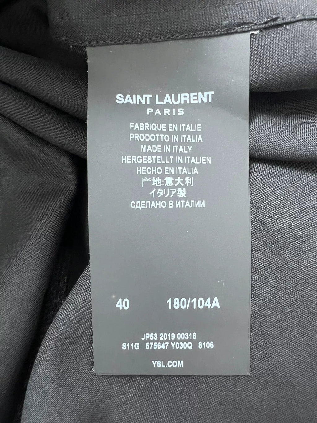Saint Laurent 2019 Virgin Wool Tuxedo Shir