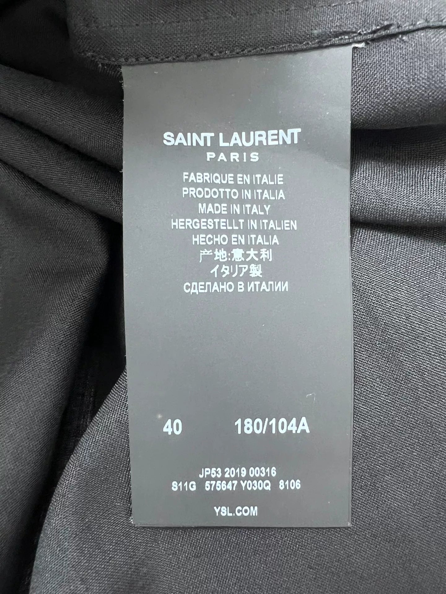 Saint Laurent 2019 Virgin Wool Tuxedo Shir