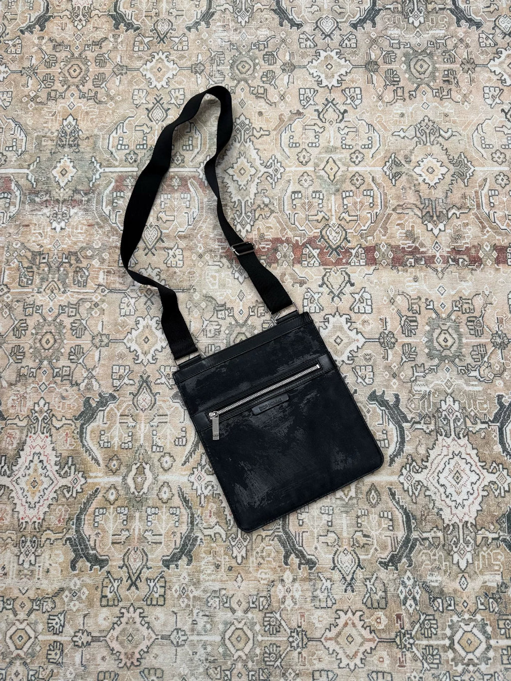 Dior Homme Waxed Coated Distressed Shoulder Bag