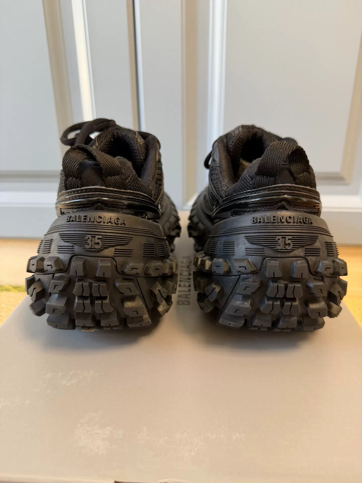 Balenciaga Black Defender Tire Sneakers
