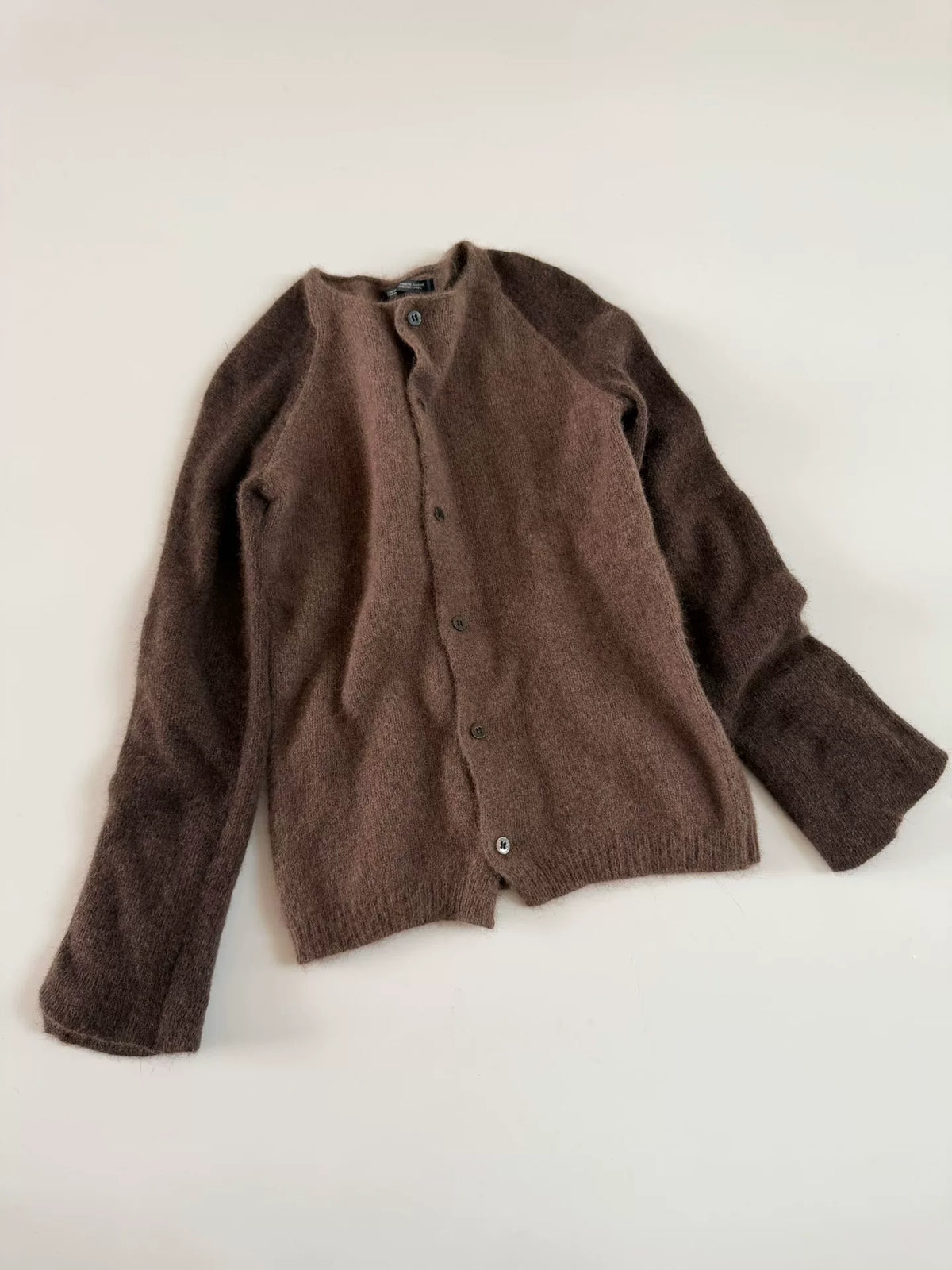 Yohji Yamamoto Color-Block Raglan Angora Knit Sweater