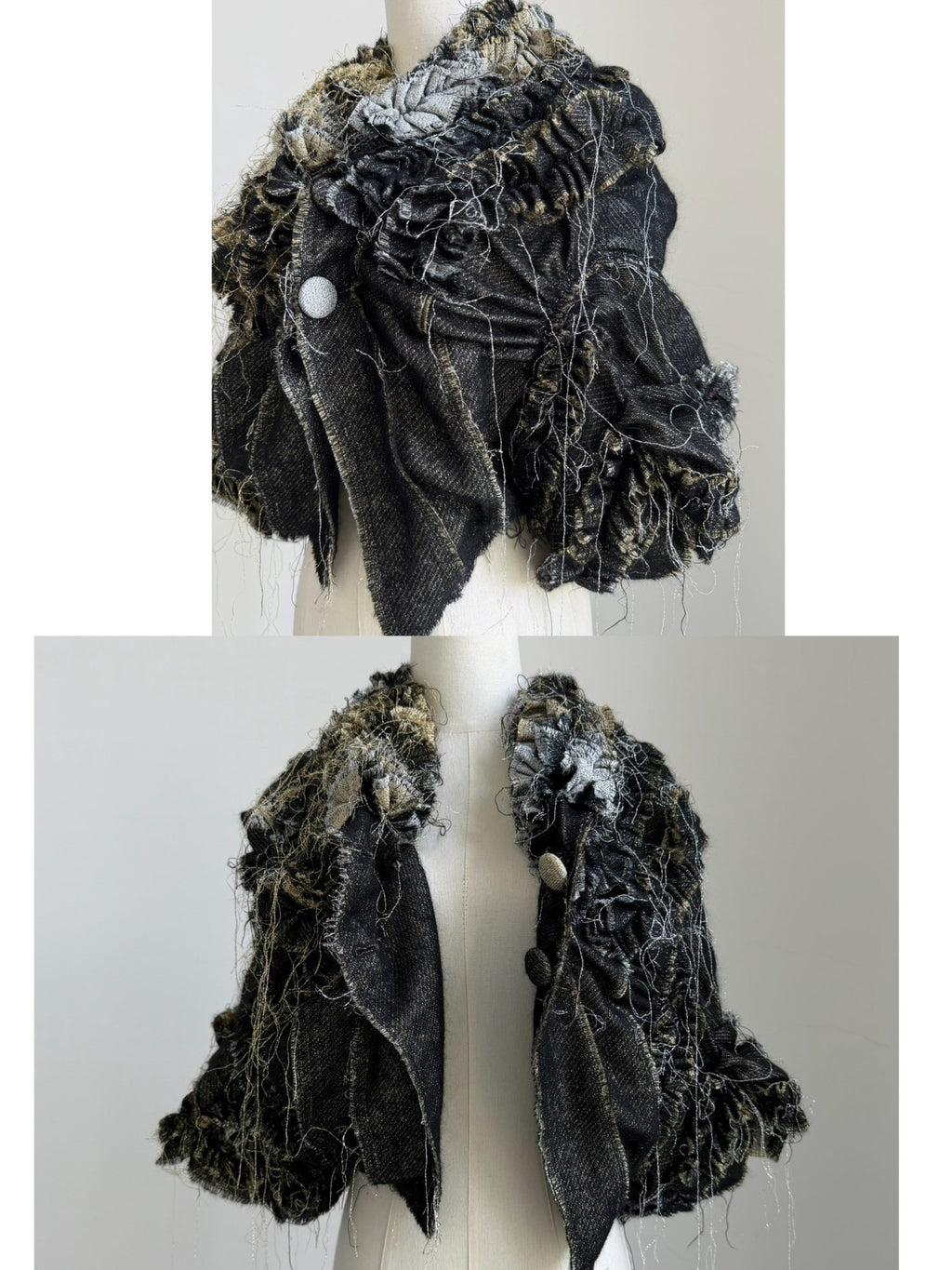 Comme Des Garcons 2008 Black Runway Top Wool Cape