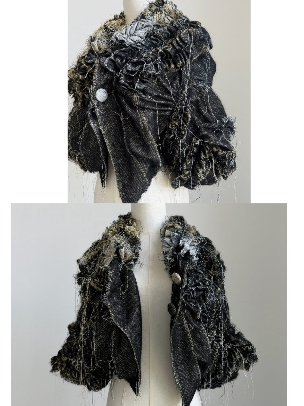 Comme Des Garcons 2008 Black Runway Top Wool Cape