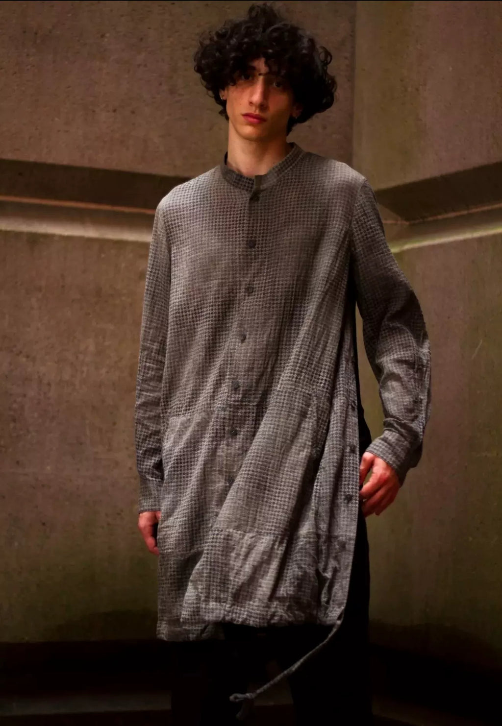 Ziggy Chen 17SS Dirty Dyed Diamond Pattern M51 Thin Trench Coat Long Shirt Jacket