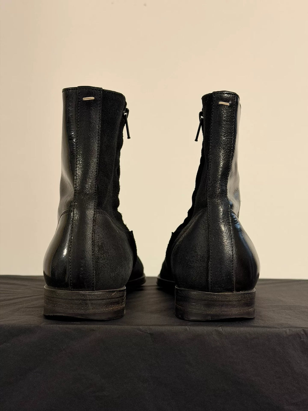 Maison Martin Margiela 2000s Gradient Patent-to-Suede Leather Boots
