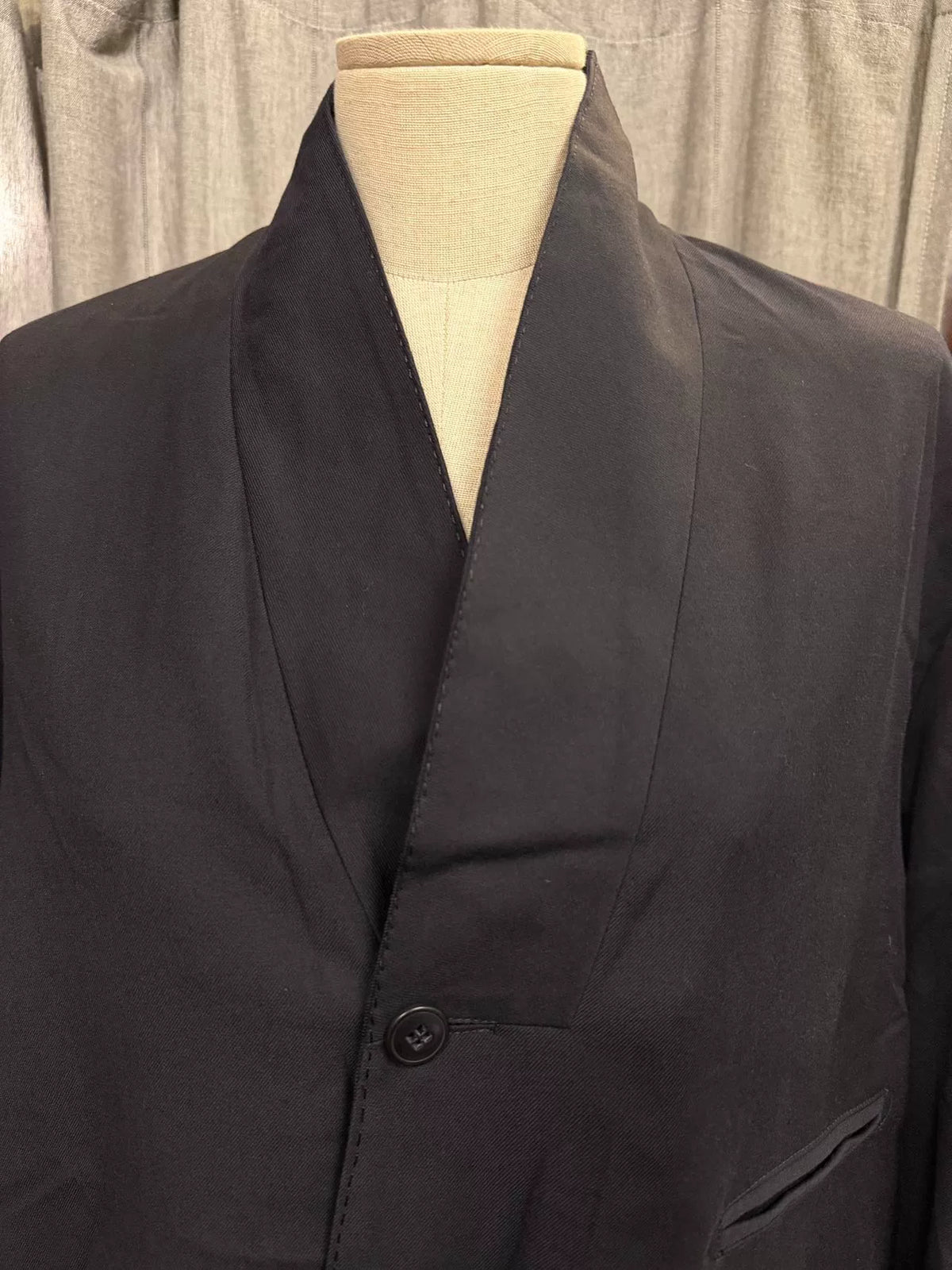 Christophe Lemaire Three-Button Collarless Wool Cotton Jacket