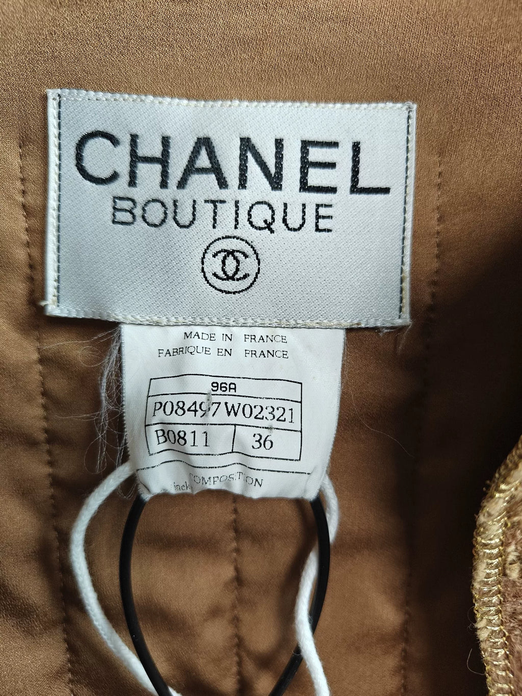 Chanel Gold Brown Gem Button Jacket