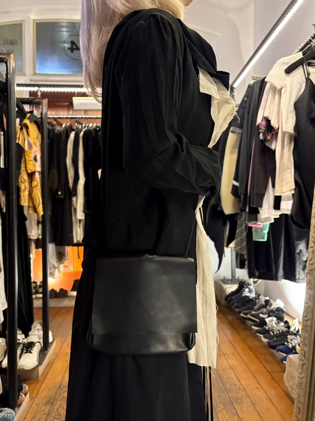 M.A+ FW18 expandable accordion w/chain Vachetta Black Sterling Silver Bag