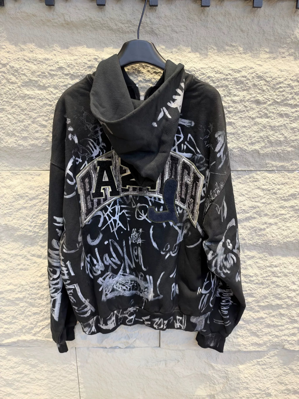 Balenciaga SS24 Black Manchester United Distressed Graphic Sweater