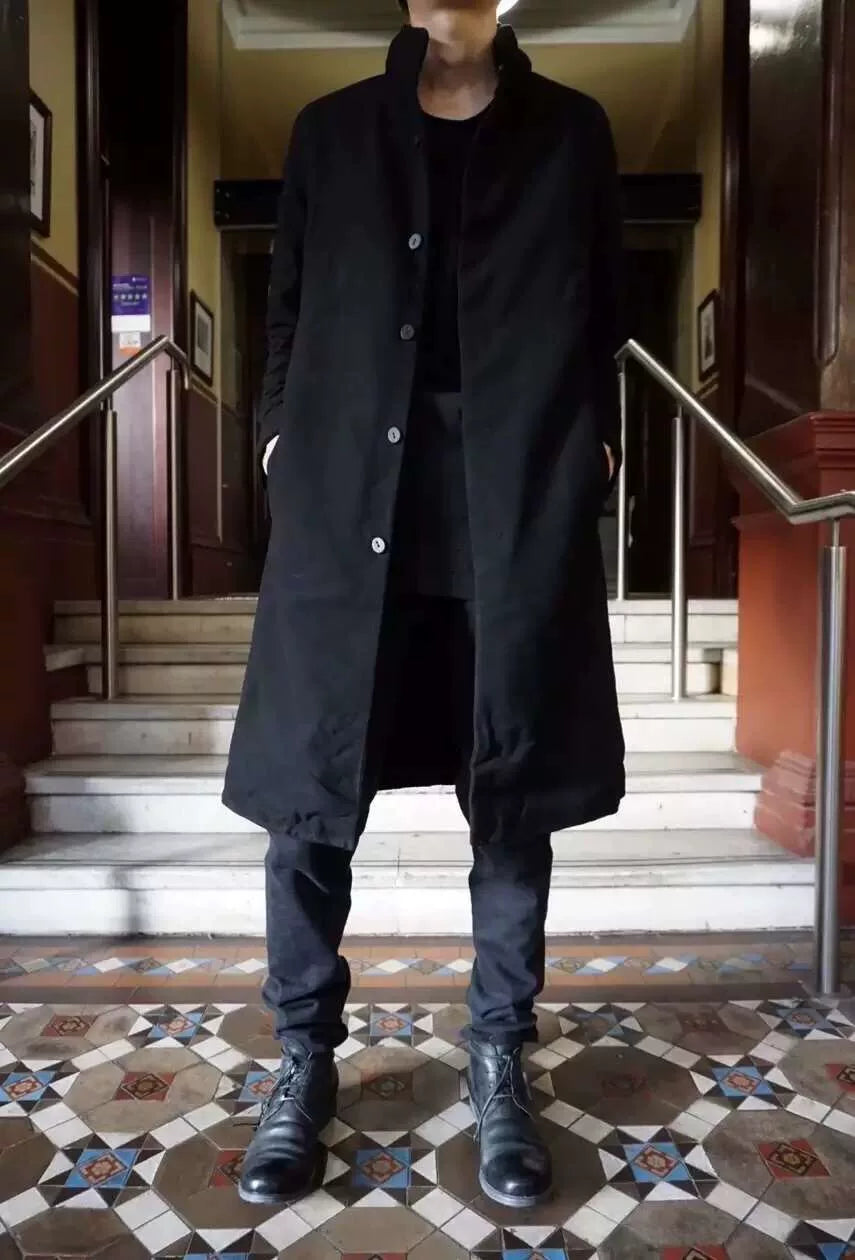 layer-0 W.H Black H-Shape Triple-Layer Wool Coat