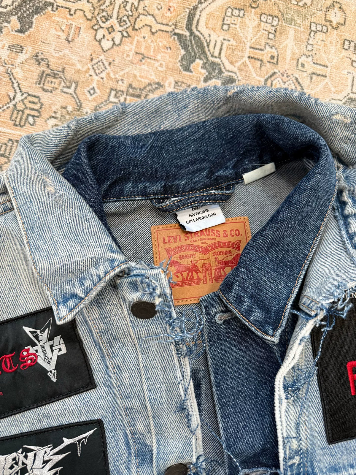 Vetements x Levi's Collaborative Double-Layer Patchwork Denim Vest
