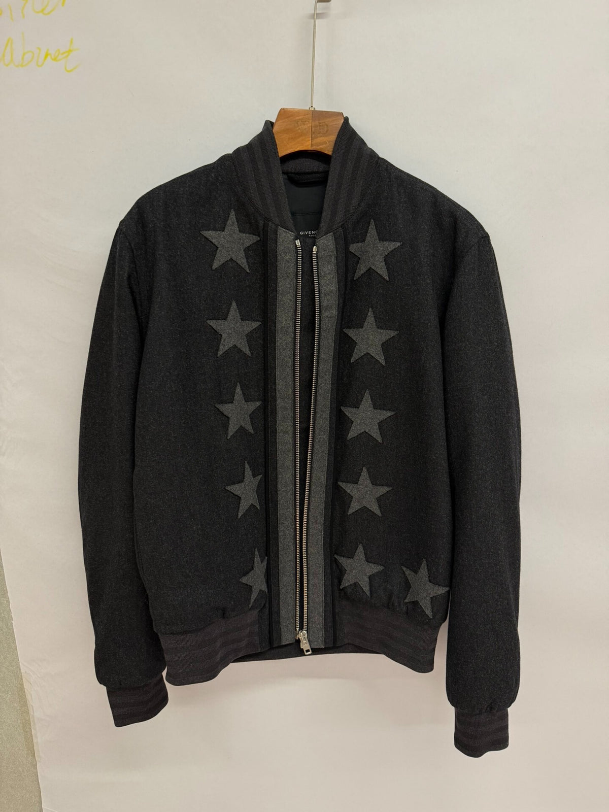 Givenchy SS06 Star Stripe Wool Baseball Jacket