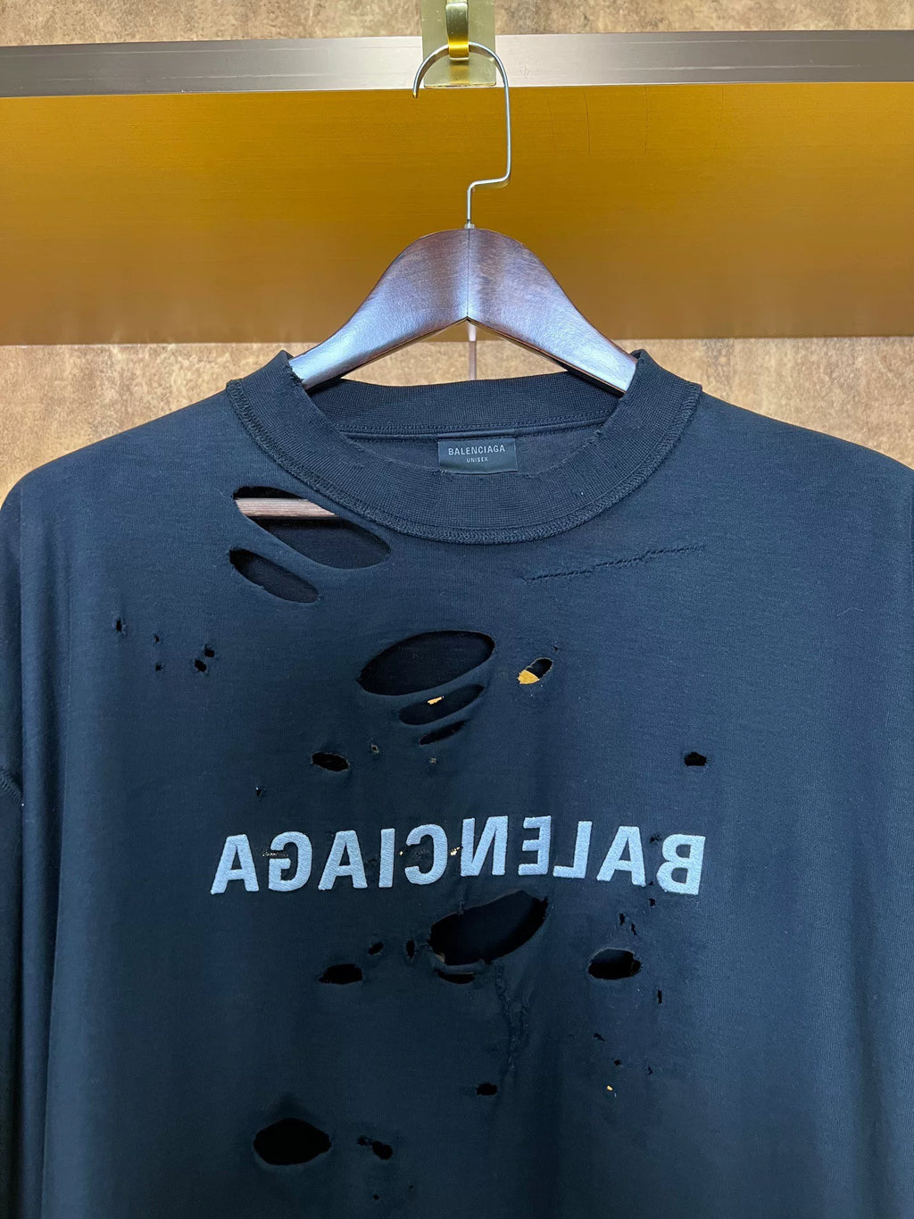Balenciaga Destruction Short Sleeve Top