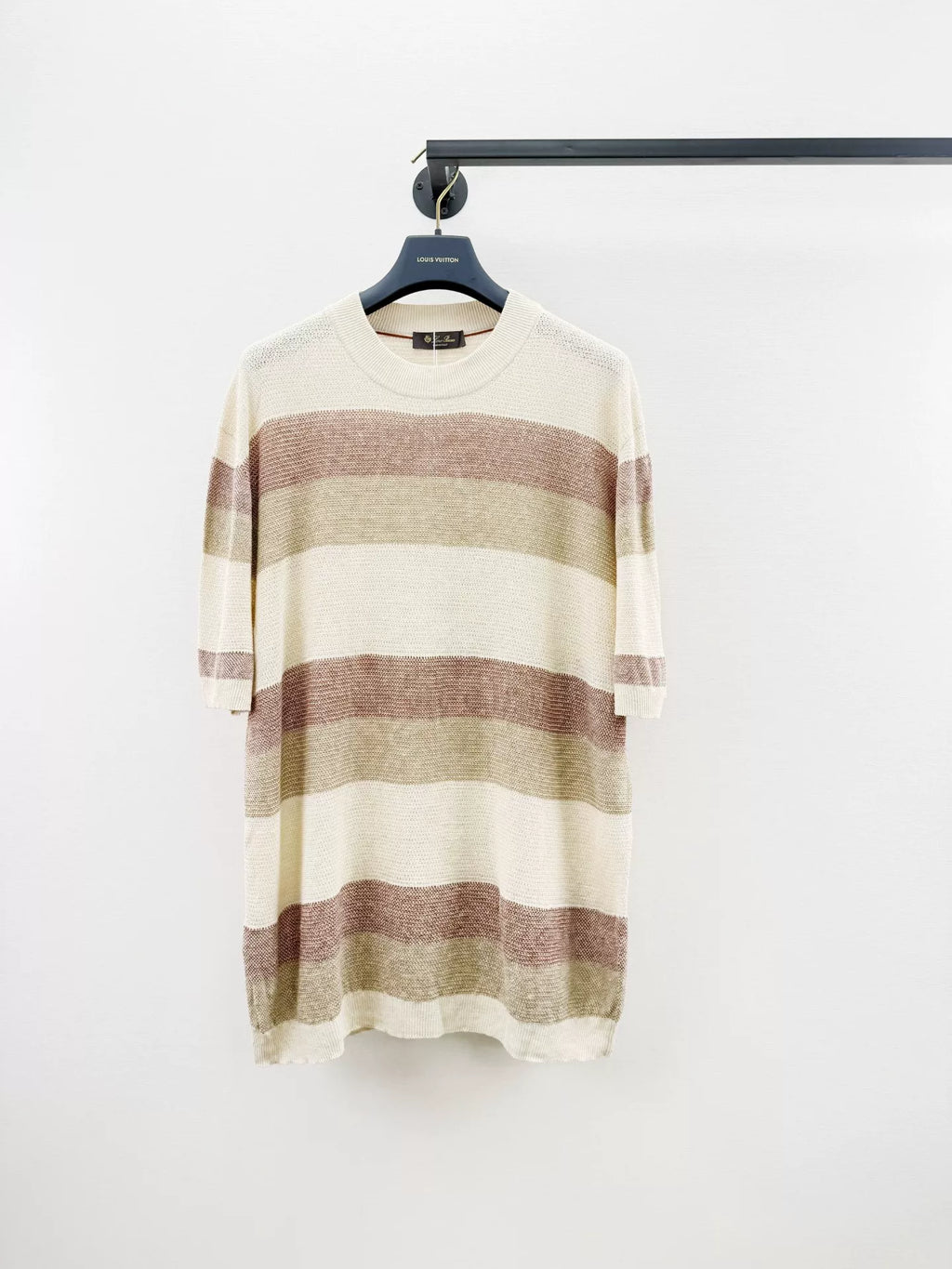 Loro Piana Lp25 Ribbed Linen Short Sleeve Top