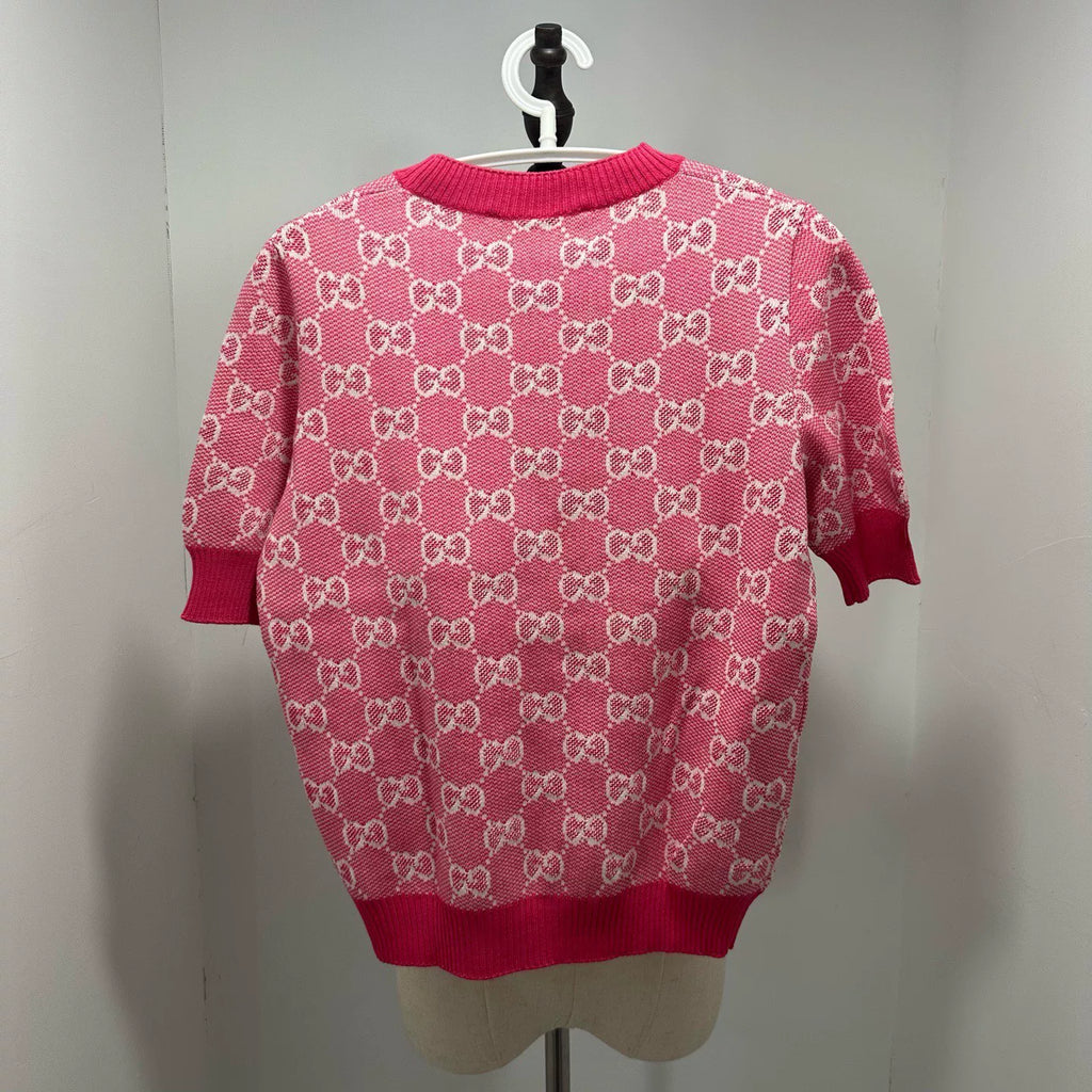 Gucci All-Over Print Knit Short Sleeve Top