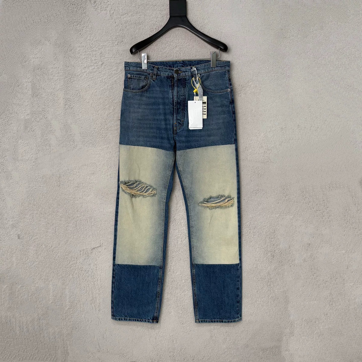 Maison Margiela Blue Patchwork Slash Straight Trousers