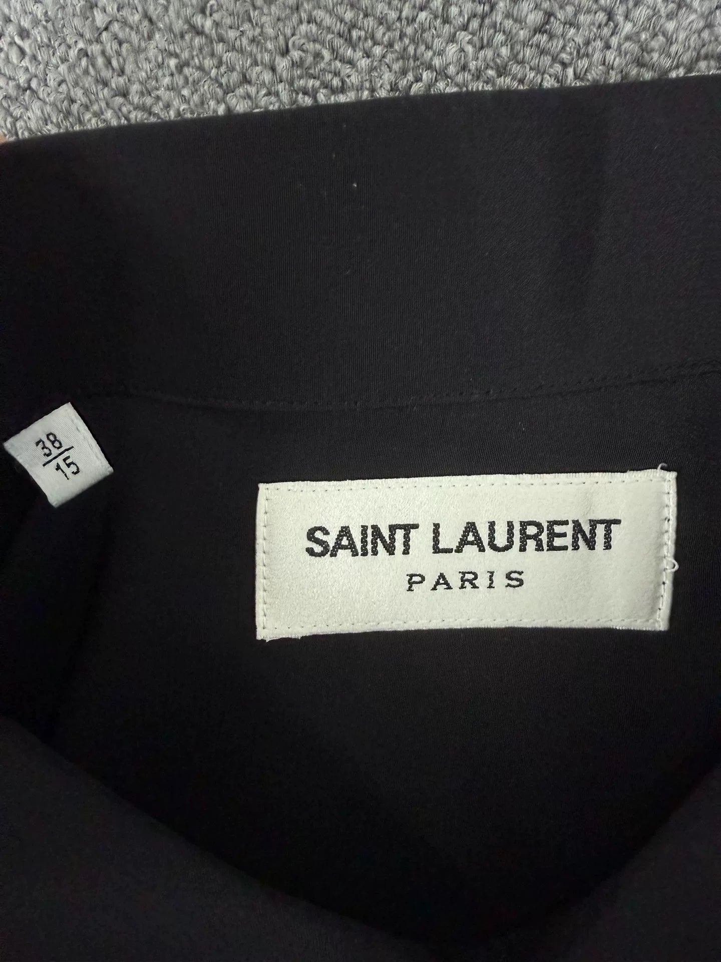 Saint Laurent Slp14ss Black Silk Shirt
