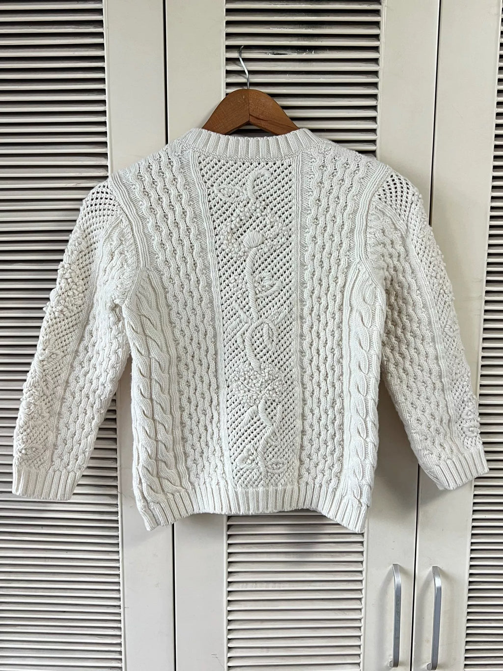 Dior Off-White Little Bee Embroidery Cable Knit Sweater
