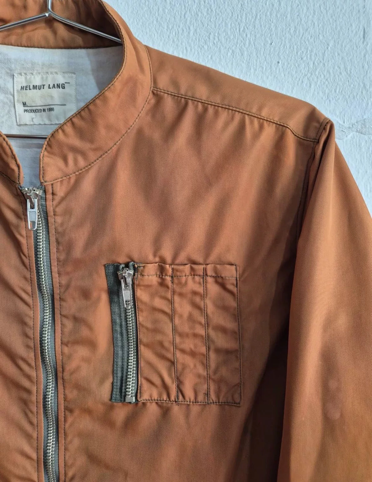 Helmut Lang Orange Biker Jacket
