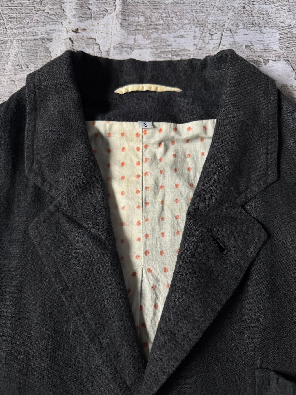Ann Demeulemeester AW05 Polka-Dot Lined Linen Jacket